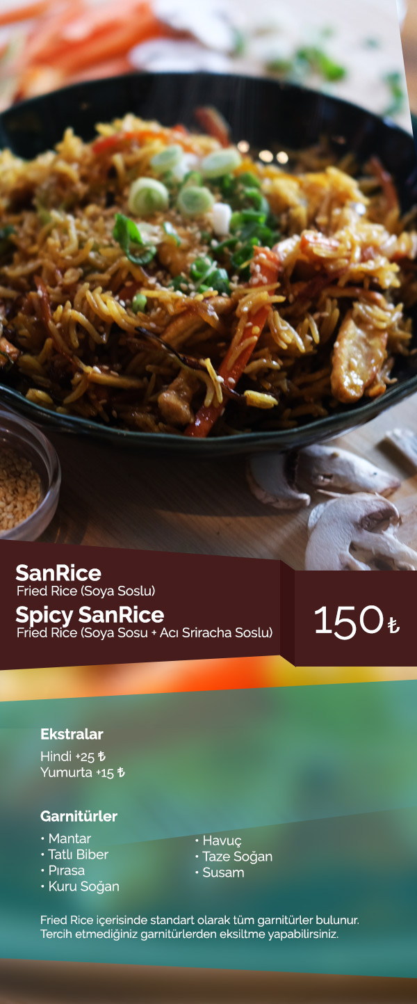 SanRice Fried Rice Sanremo Menu